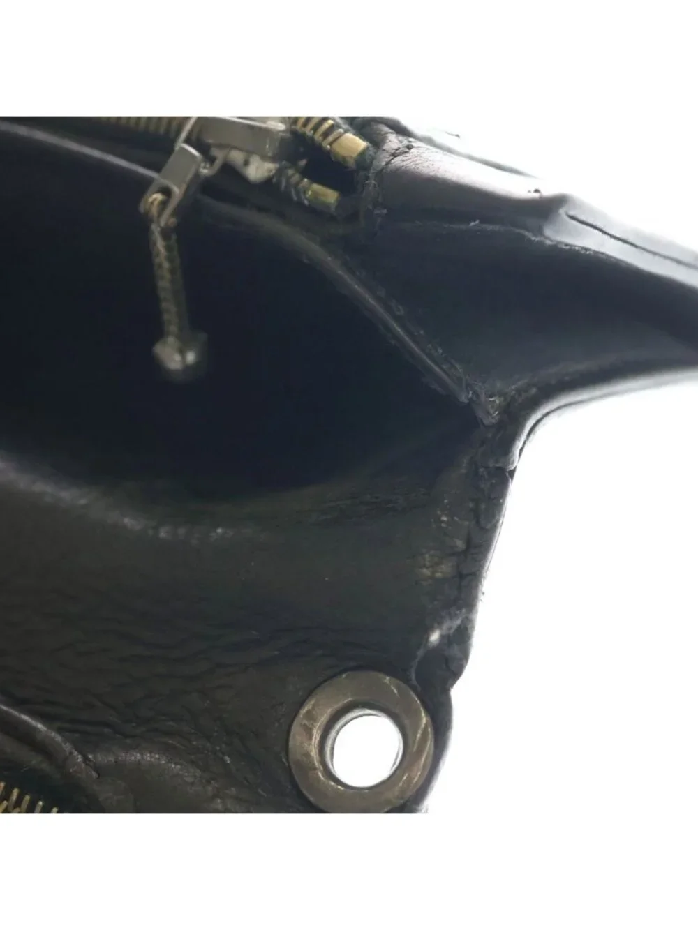Chrome Hearts Cross Ball Button Leather Wallet Black